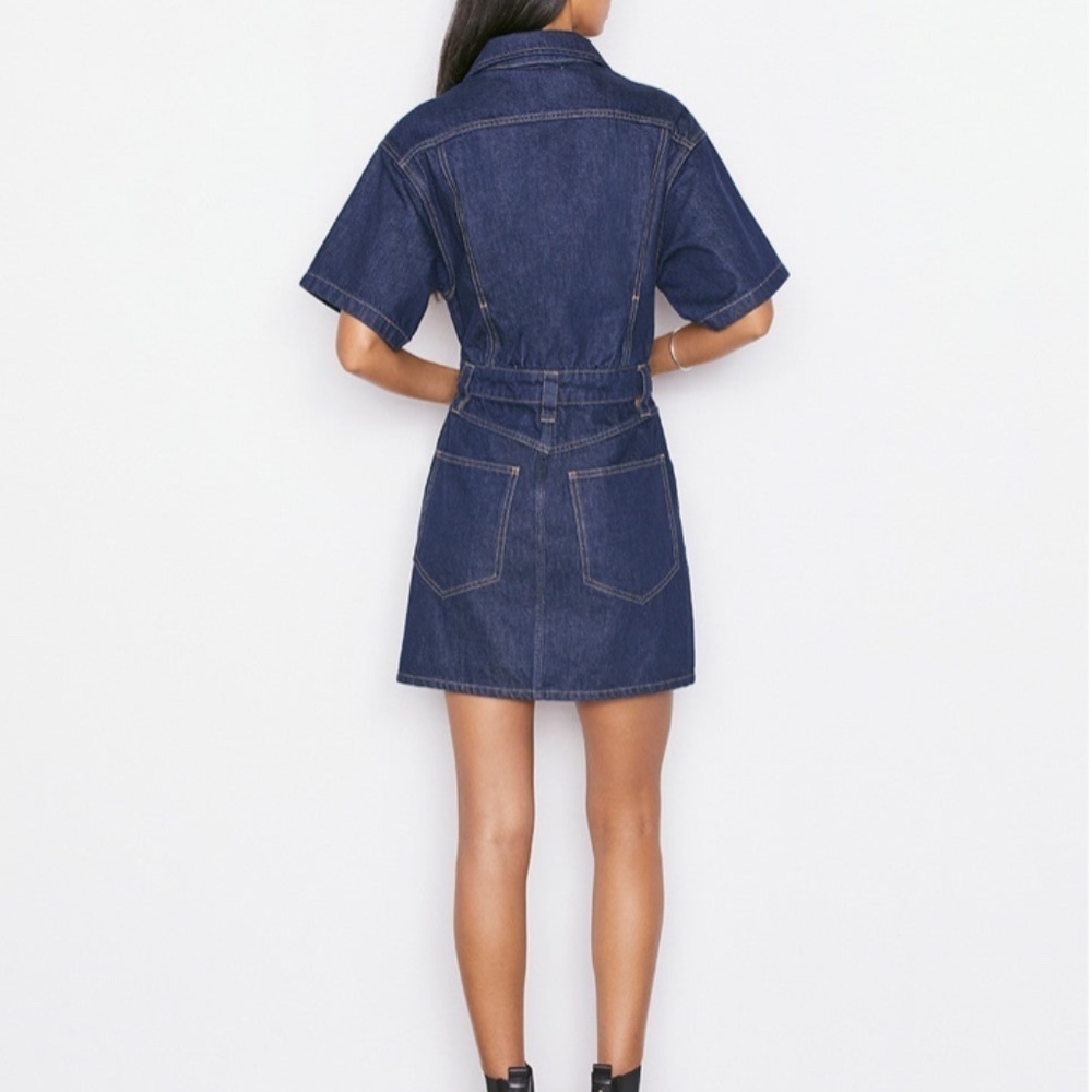Frame Denim Dark Blue Denim Mini Dress - Picture 3 of 6